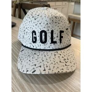 NEW Adidas White Black Snapback Golf Flag Players Hat Cap Adjustable Back Strap